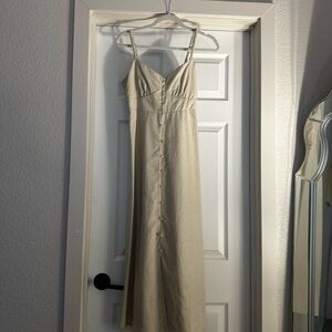 T.J.Maxx Cream Maxi Dress with Spaghetti Straps